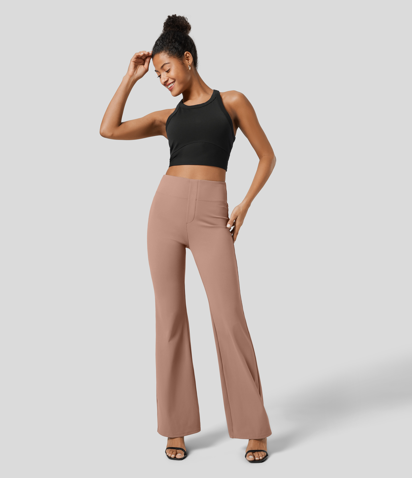 FlexHigh Waisted Back Side Pocket Slight Flare Work Pants