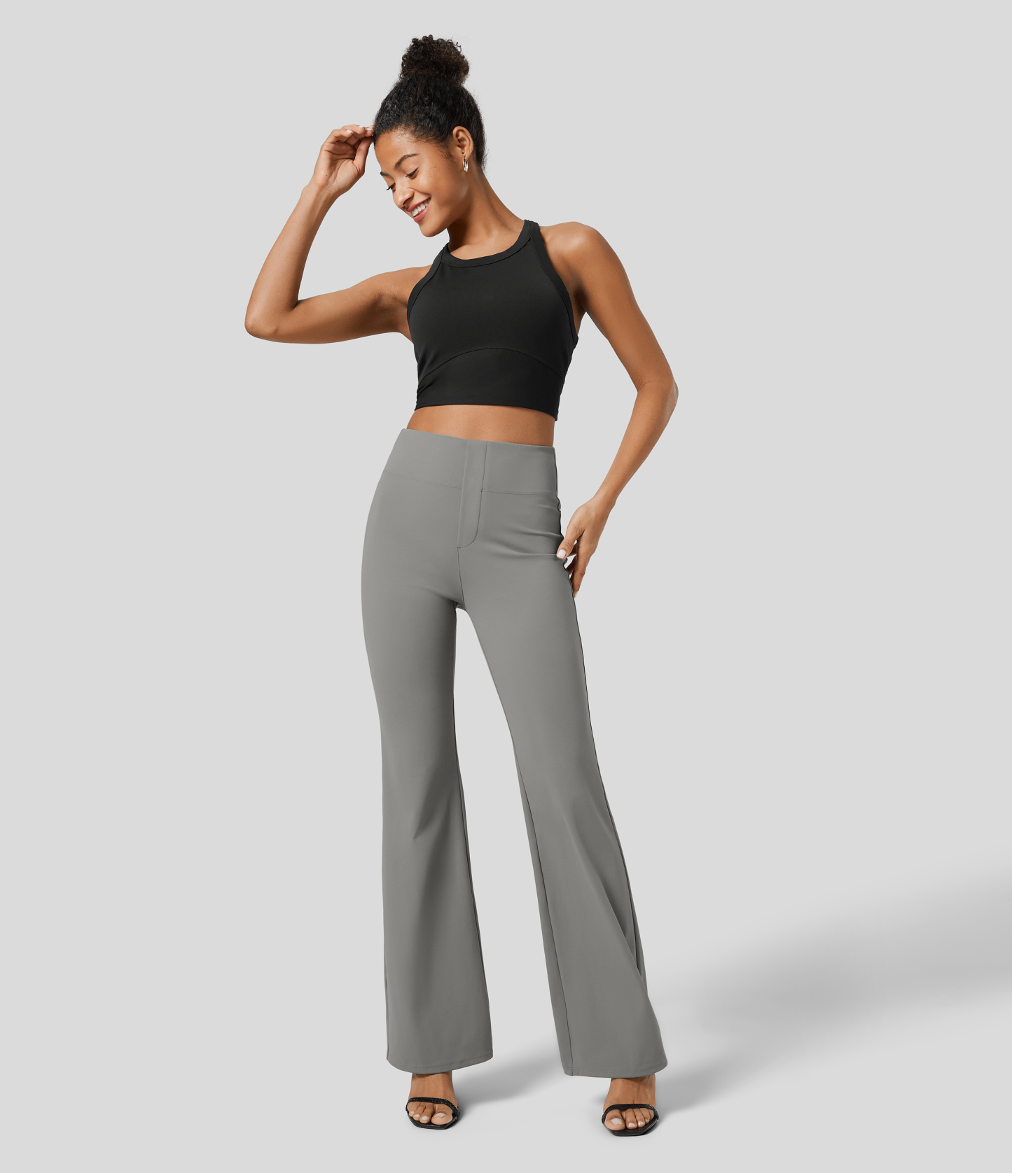 FlexHigh Waisted Back Side Pocket Slight Flare Work Pants