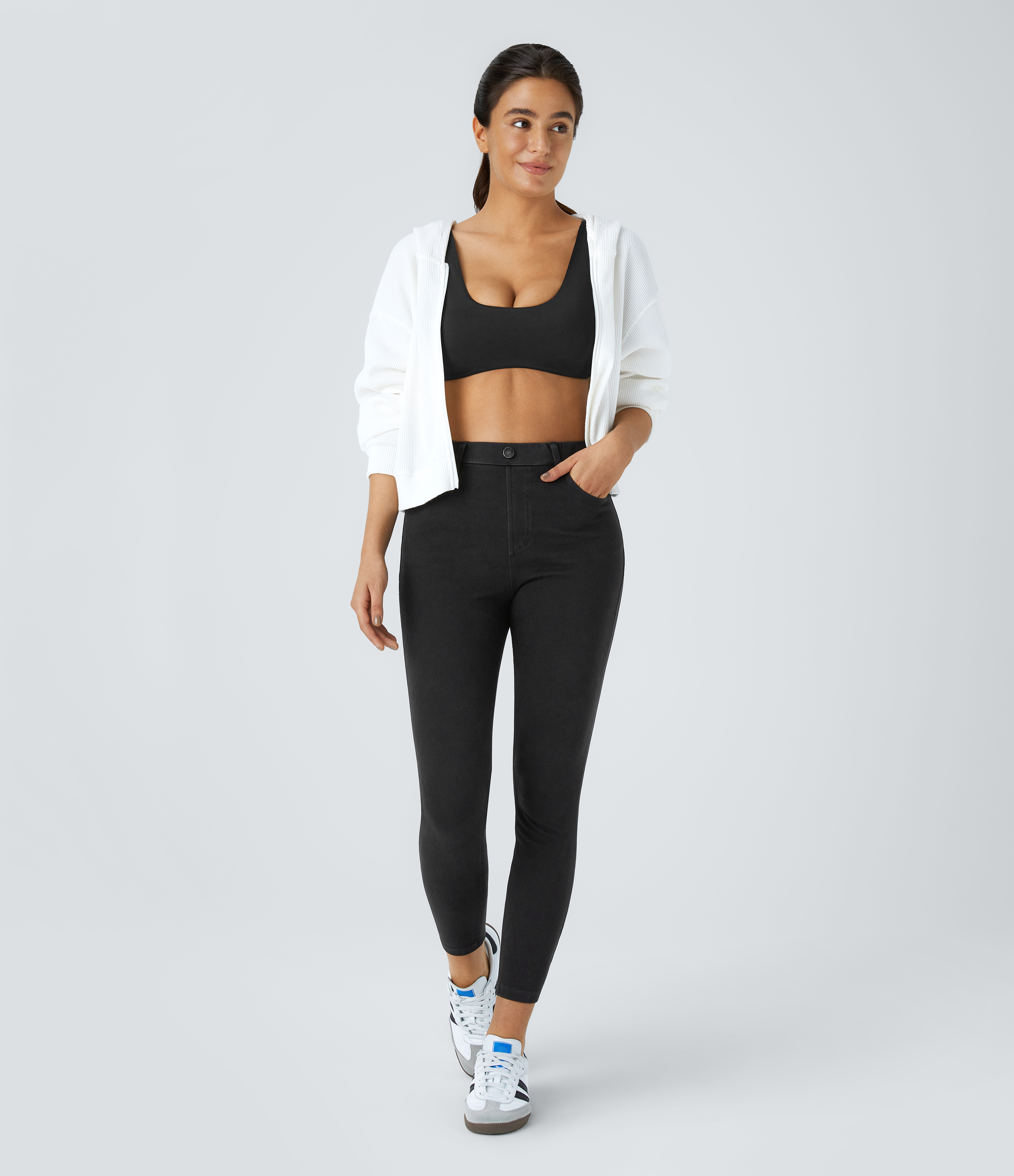 FlexHigh Waisted Pockets Denim Work Leggings