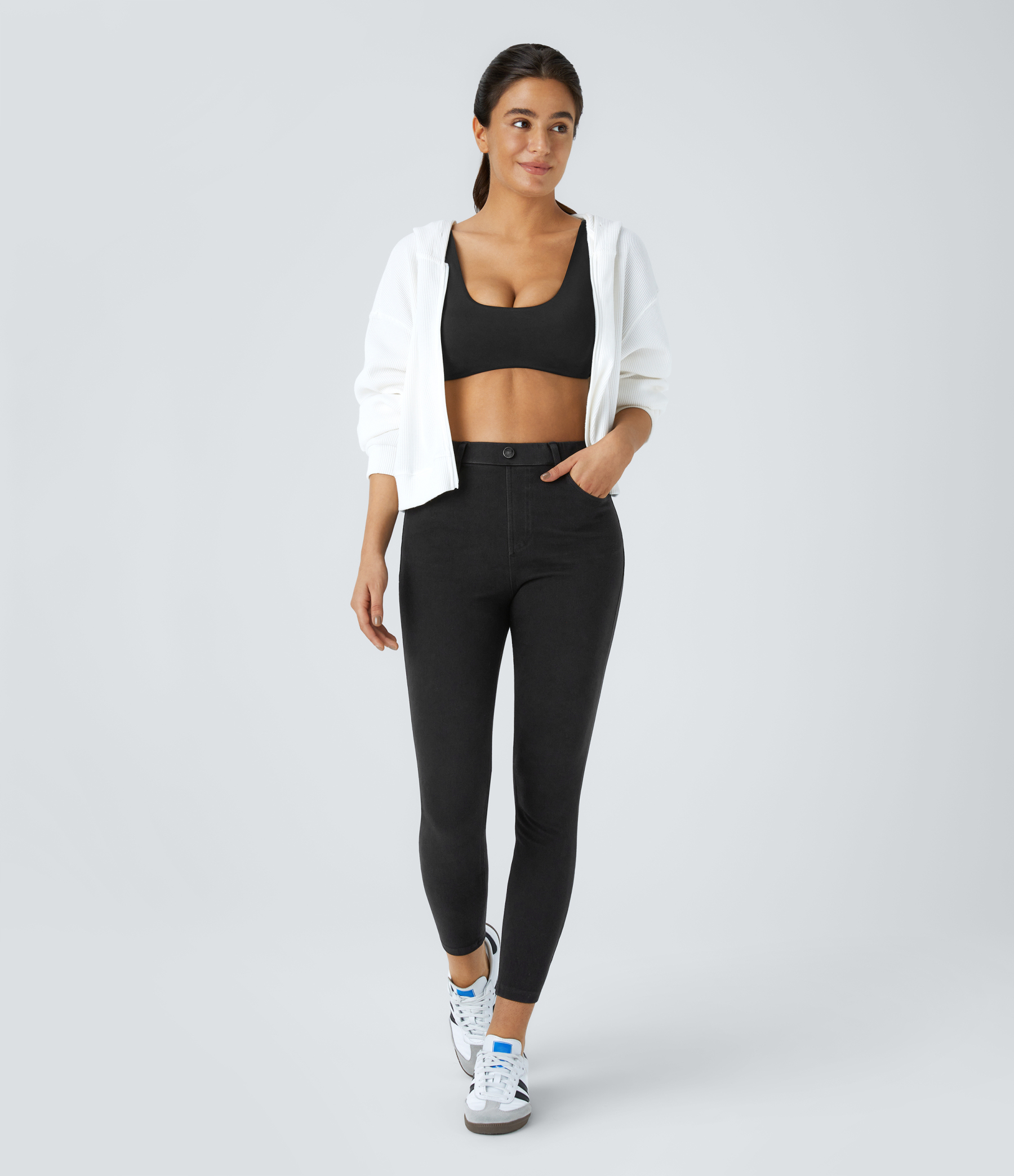 FlexHigh Waisted Pockets Denim Work Leggings