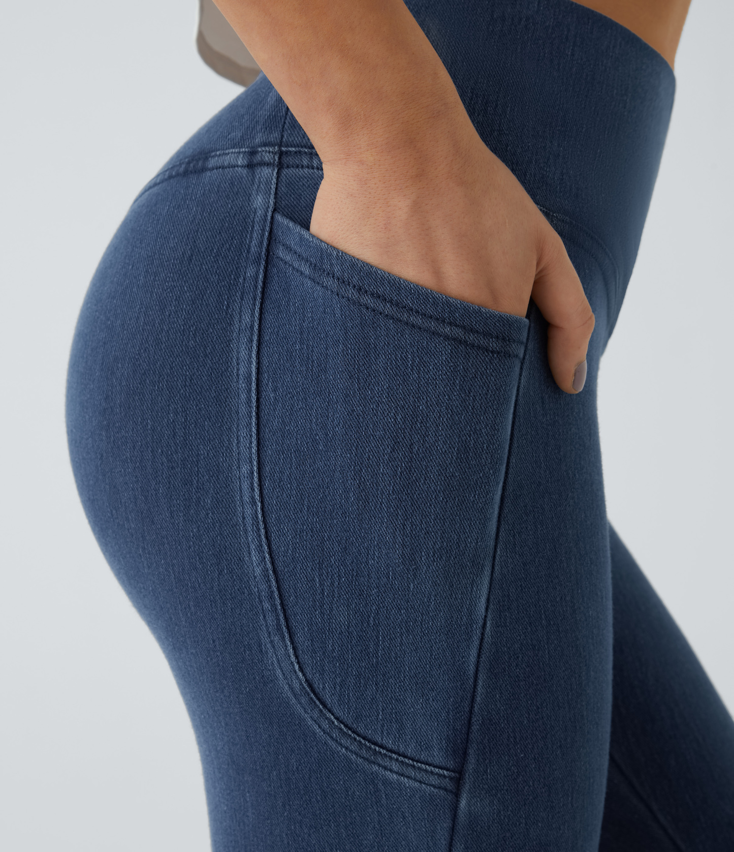 FlexCrossover Pocket Washed Denim Work Leggings
