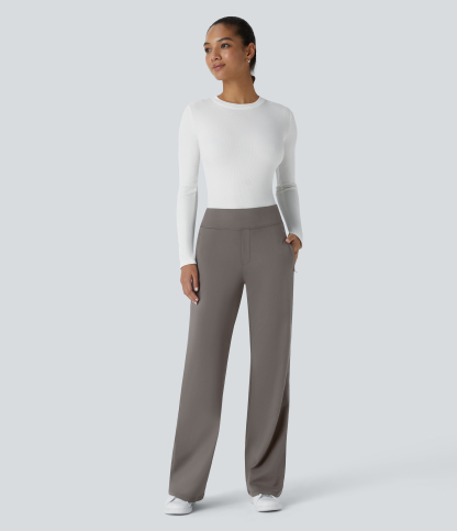 FlexMid Rise Side Zipper Pocket Work Flare Pants