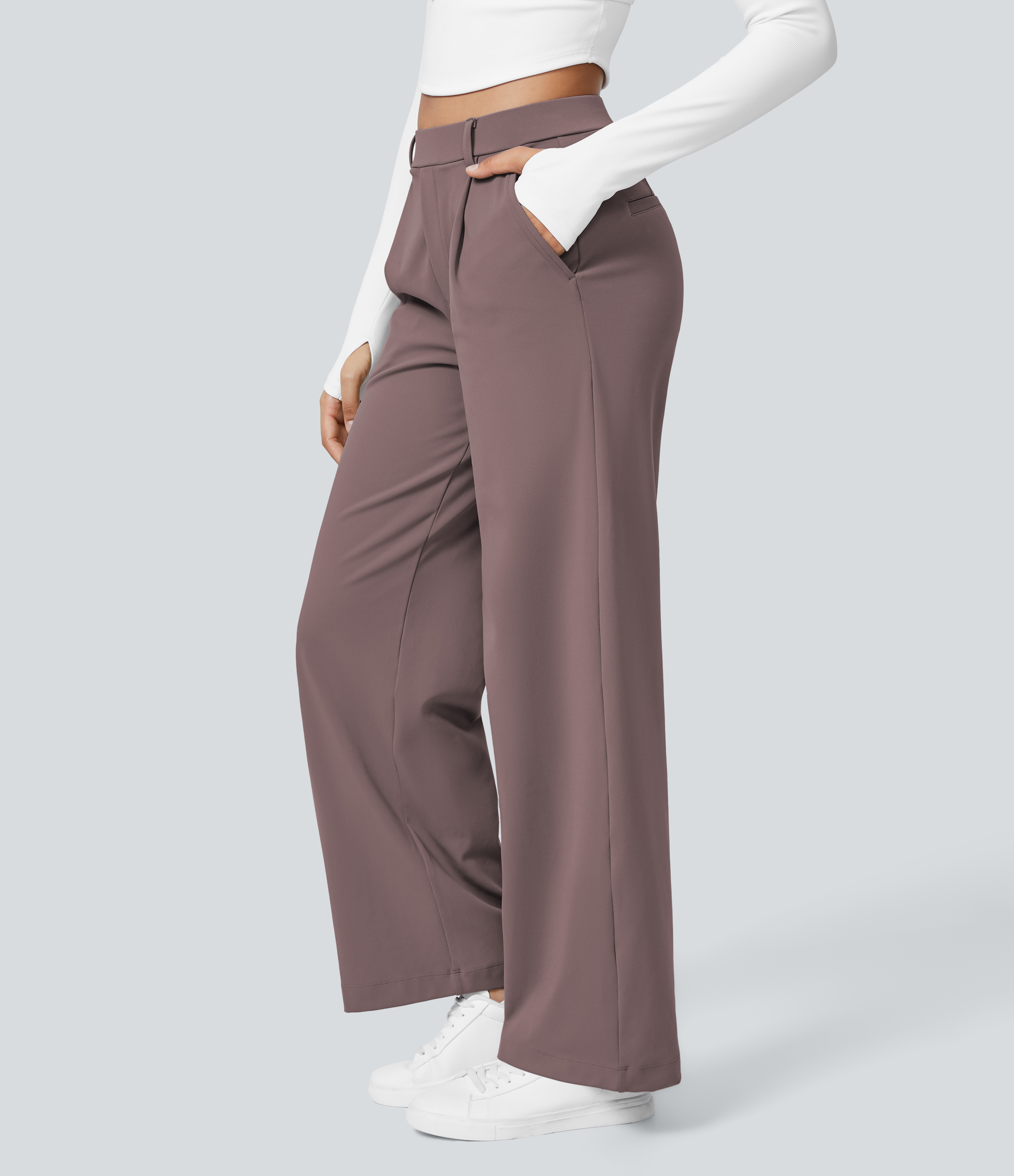 FlexHigh Waisted Pocket Straight Leg Work Pants