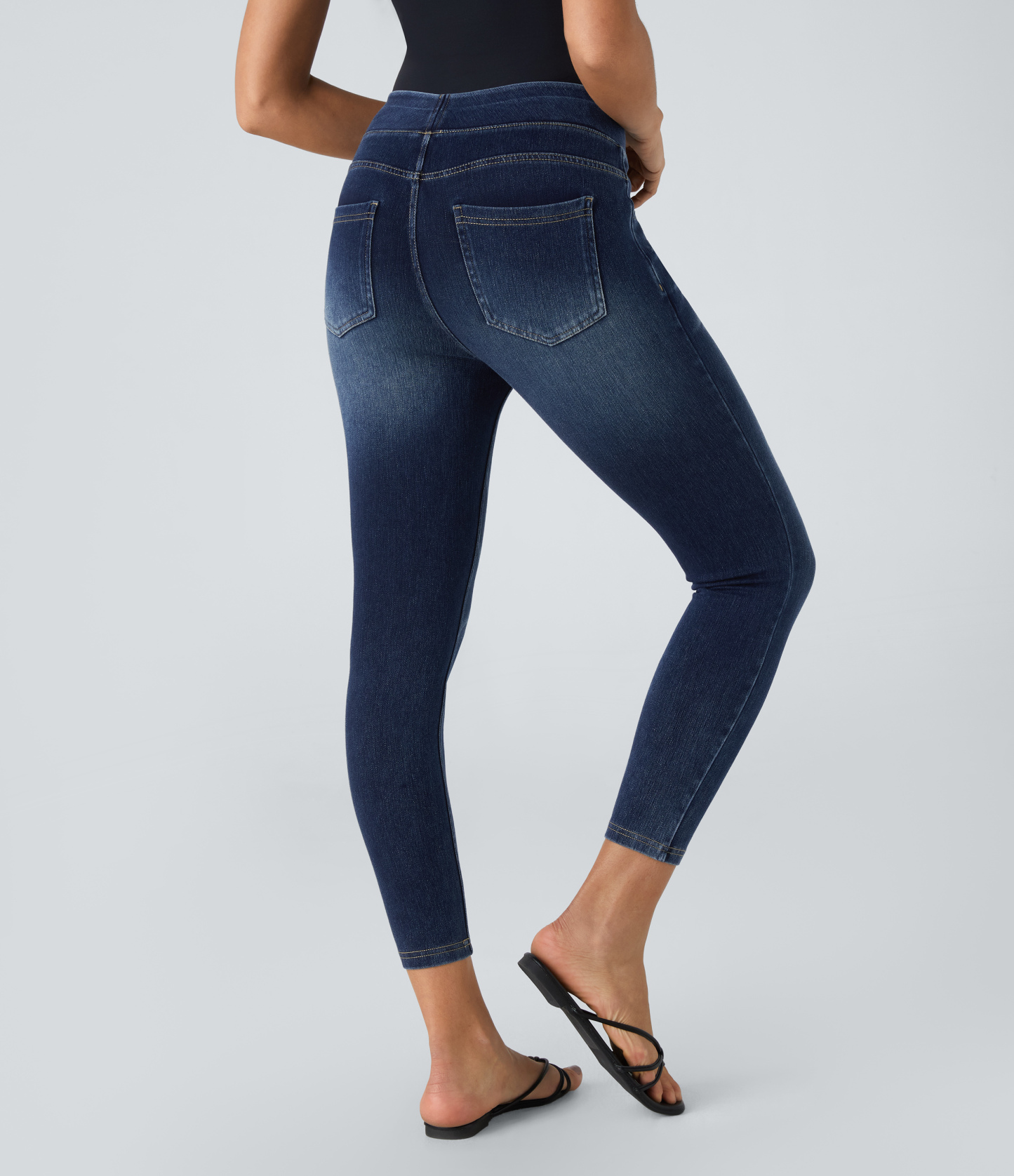 FlexHigh Waisted Pockets Denim Casual Leggings