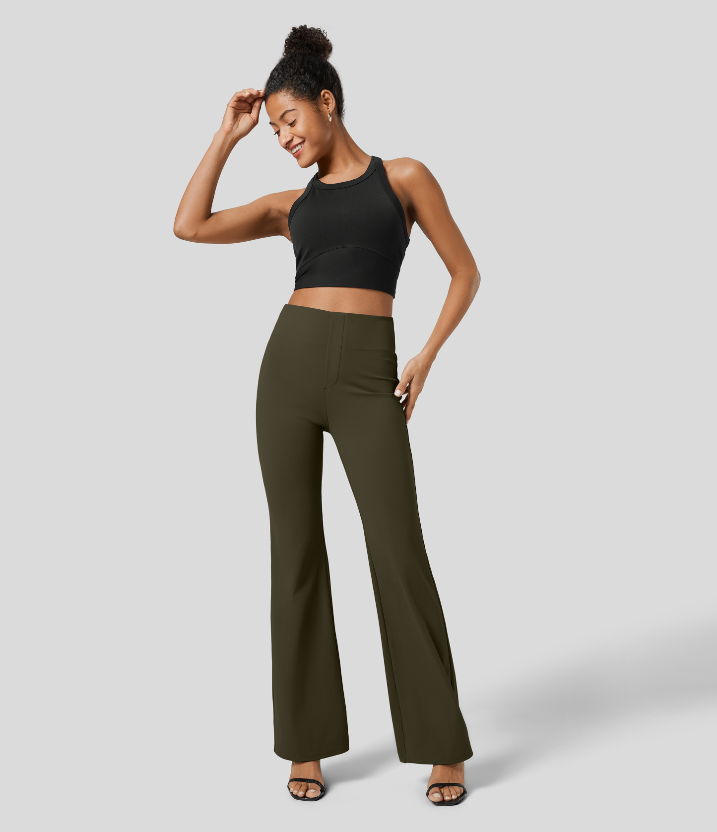 FlexHigh Waisted Back Side Pocket Slight Flare Work Pants