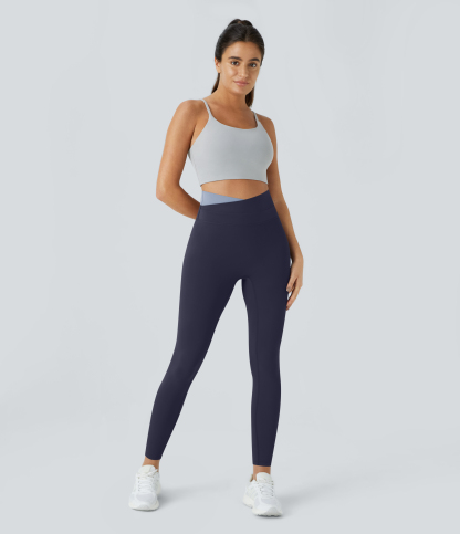 SoftlyZeroCrossover Color Block Leggings-UPF50+