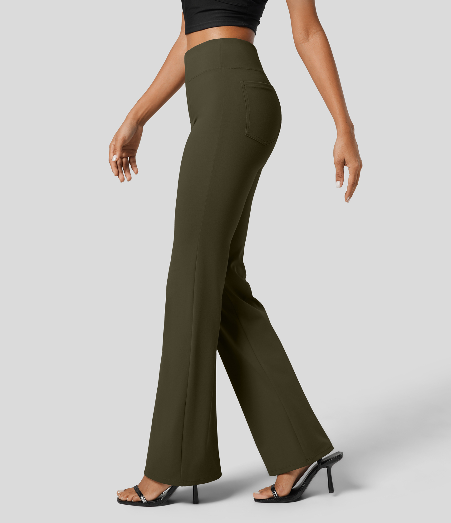 FlexHigh Waisted Back Side Pocket Slight Flare Work Pants