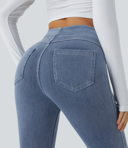 FlexHigh Waisted Pocket Denim Casual Leggings