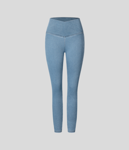 FlexCrossover Pocket Washed Denim Work Leggings