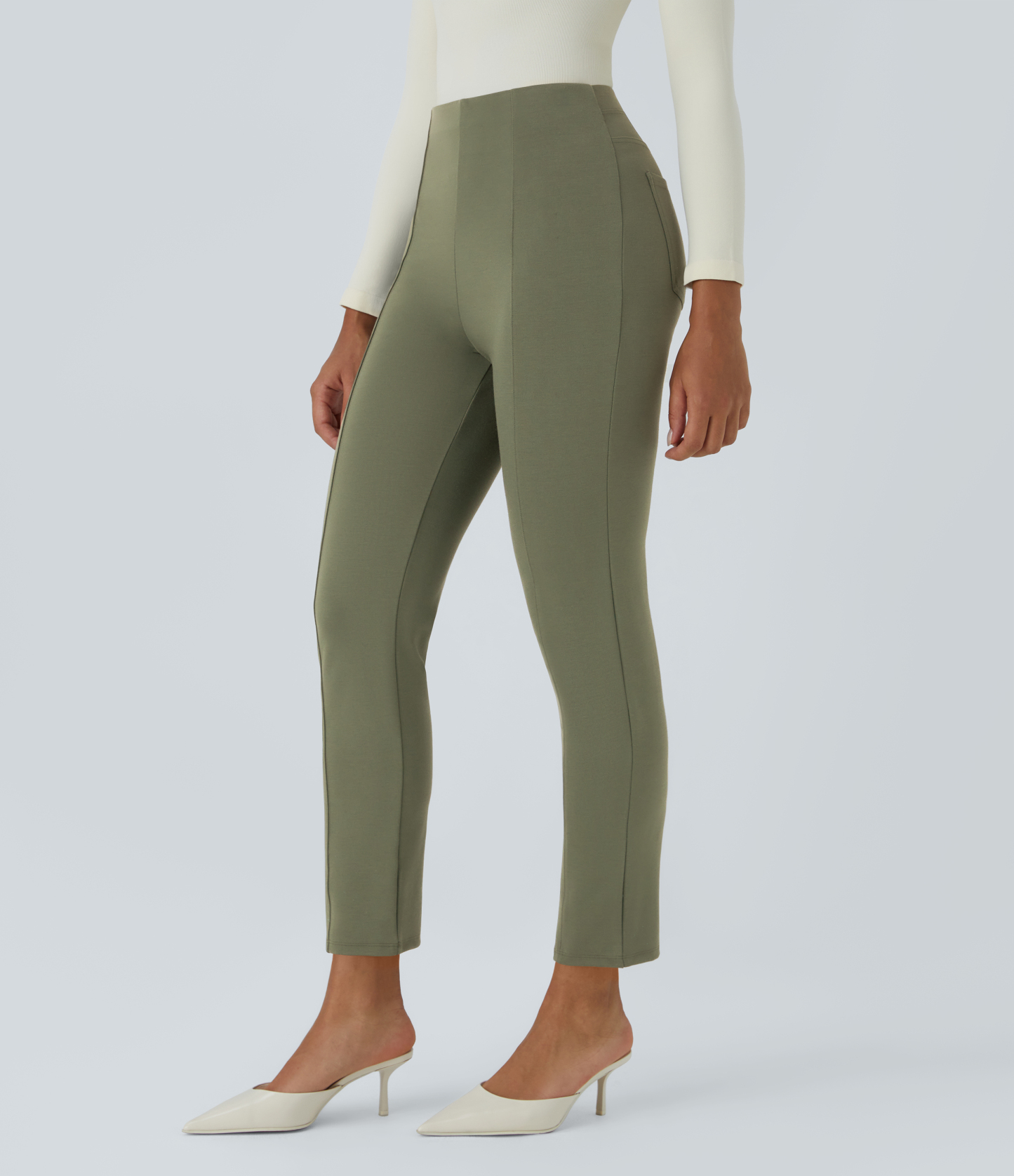 FlexHigh Waisted Pocket Slim Work Pants