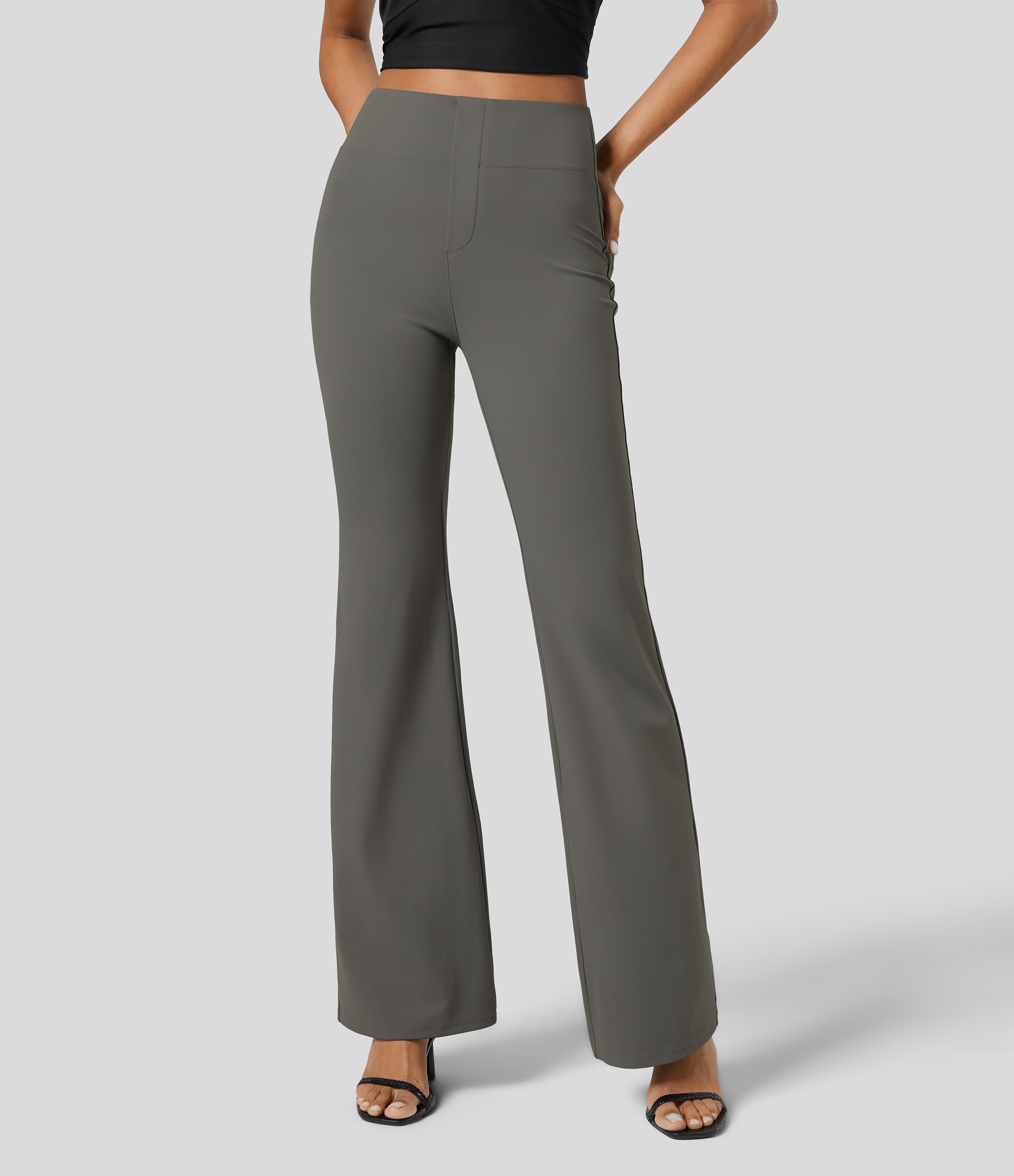 FlexHigh Waisted Back Side Pocket Slight Flare Work Pants