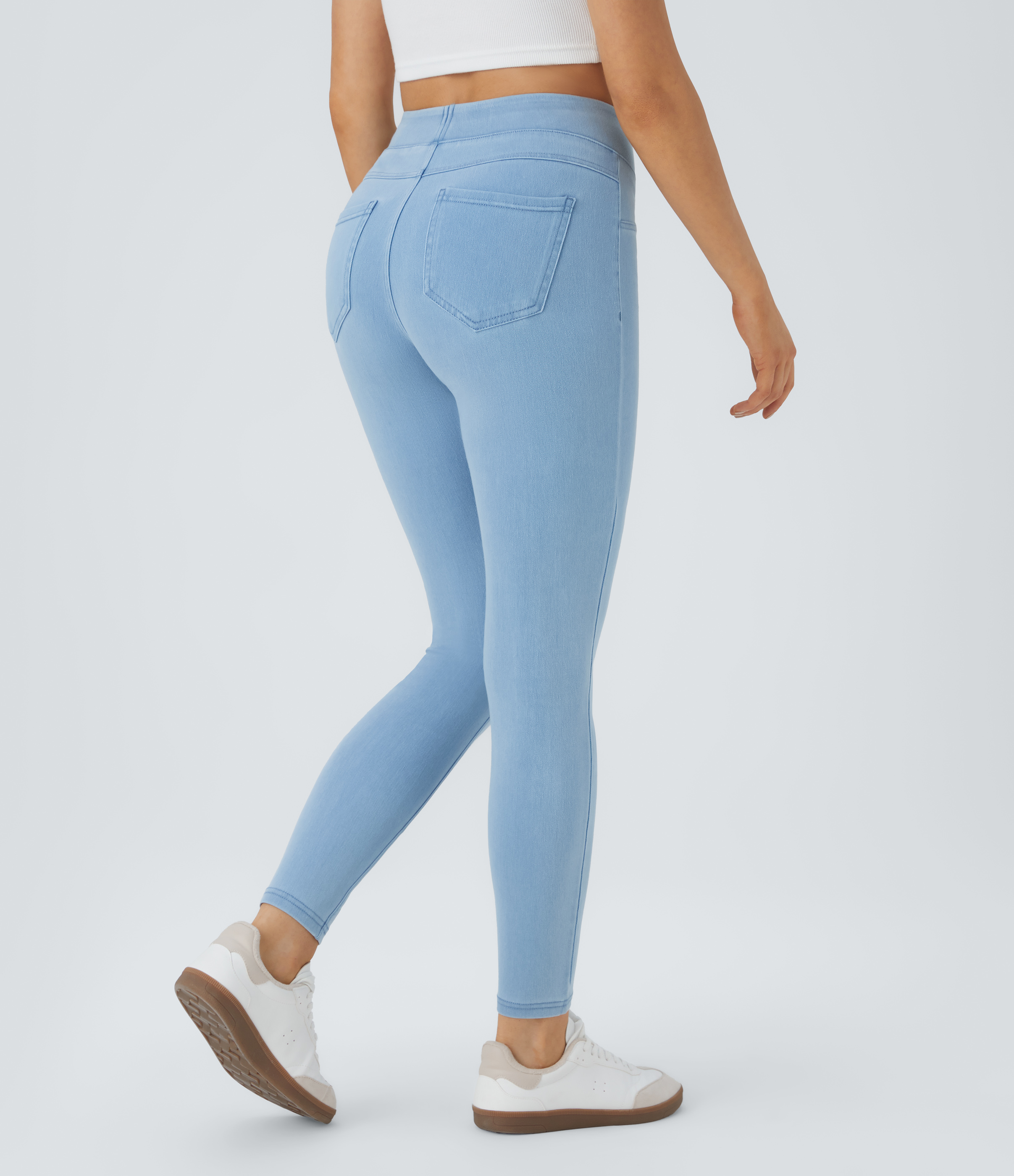 FlexHigh Waisted Pocket Denim Casual Leggings