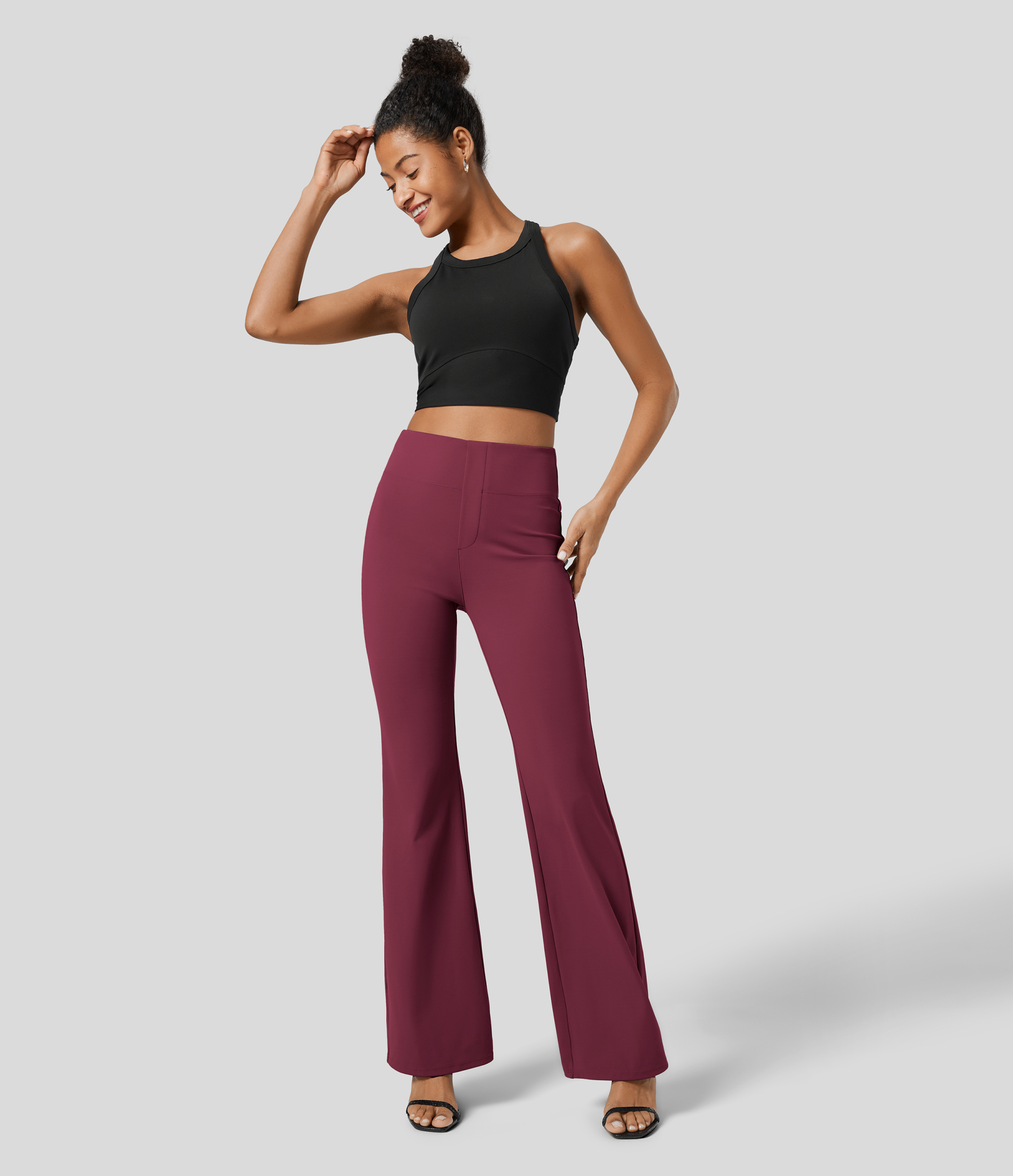 FlexHigh Waisted Back Side Pocket Slight Flare Work Pants