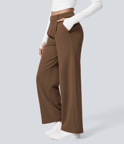 FlexHigh Waisted Pocket Straight Leg Work Pants