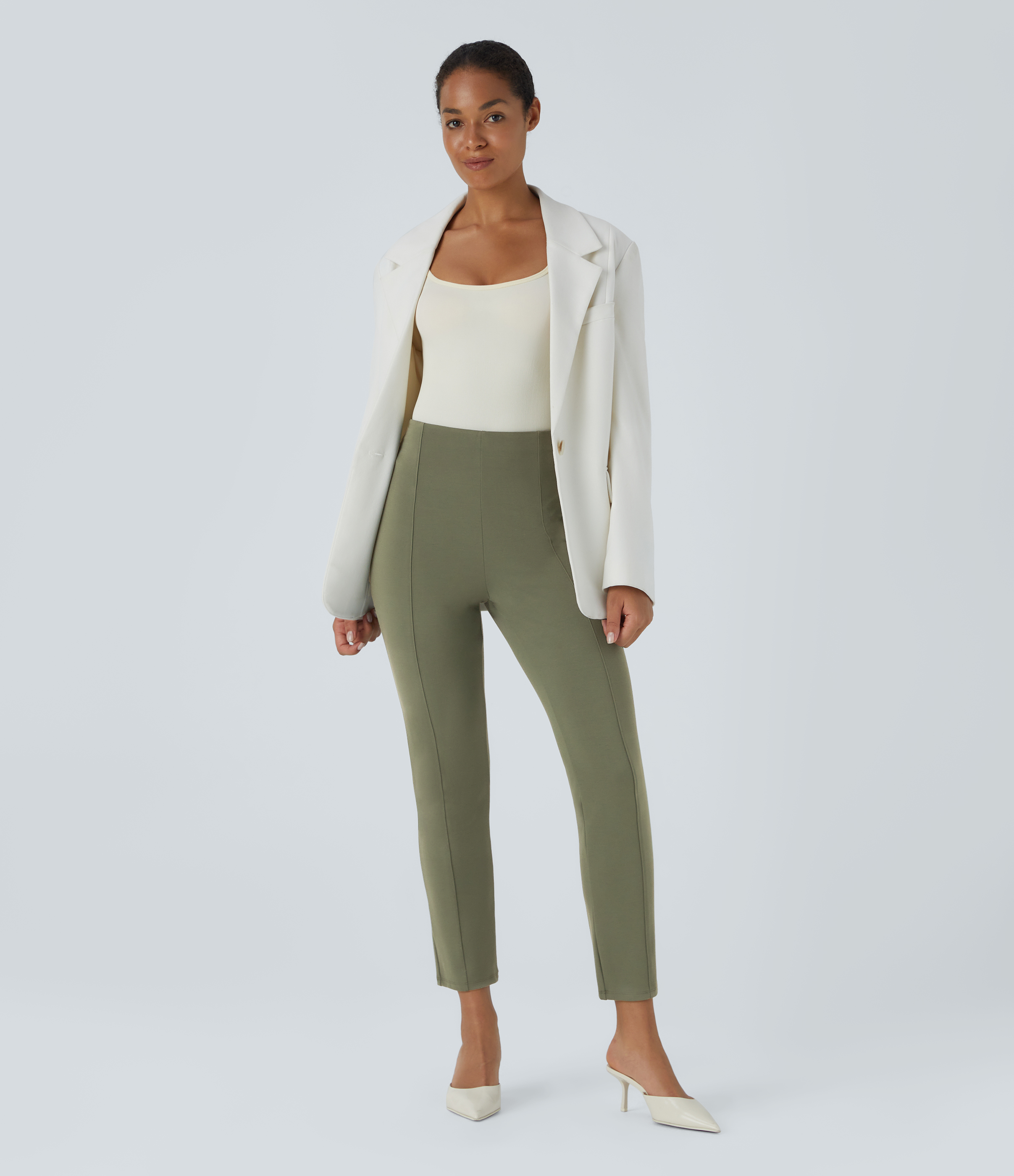 FlexHigh Waisted Pocket Slim Work Pants