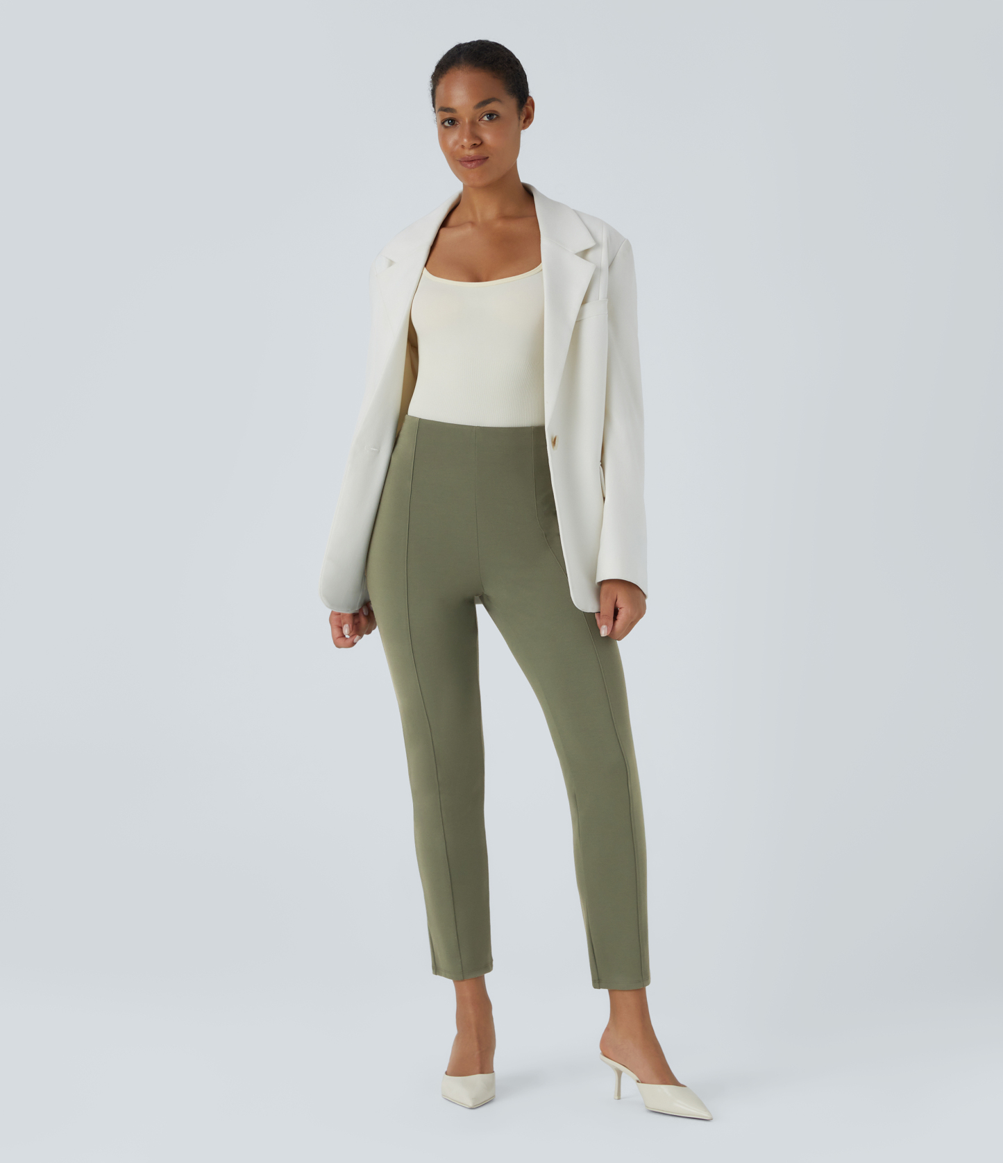 FlexHigh Waisted Pocket Slim Work Pants