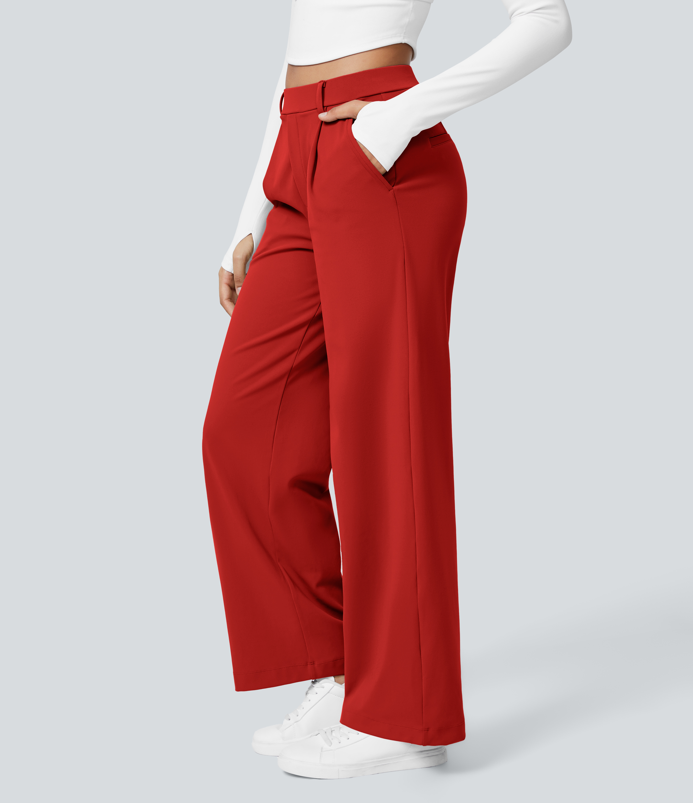 FlexHigh Waisted Pocket Straight Leg Work Pants