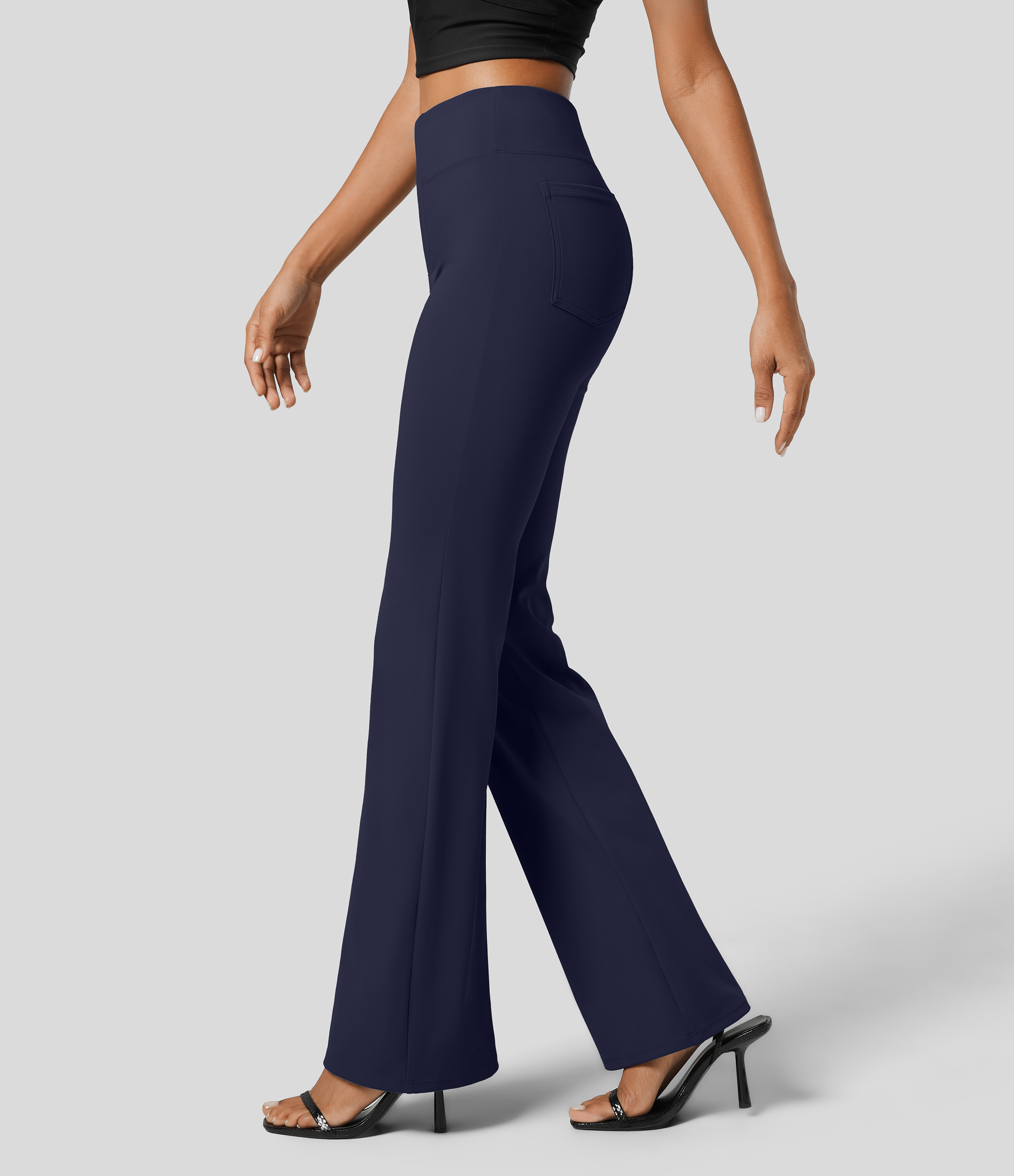 FlexHigh Waisted Back Side Pocket Slight Flare Work Pants