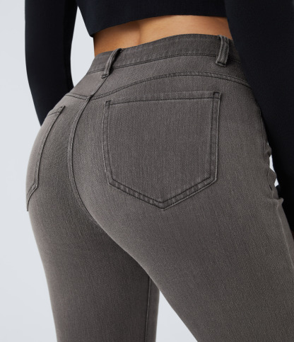 FlexMid Rise Pockets Casual Bootcut Jeans