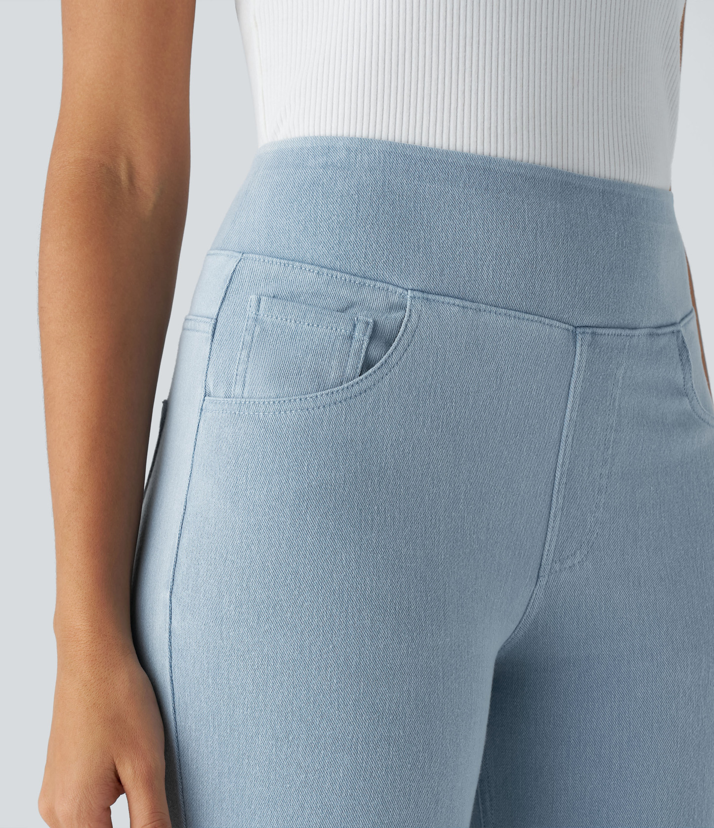 FlexHigh Waisted Pockets Straight Leg Work Jeans