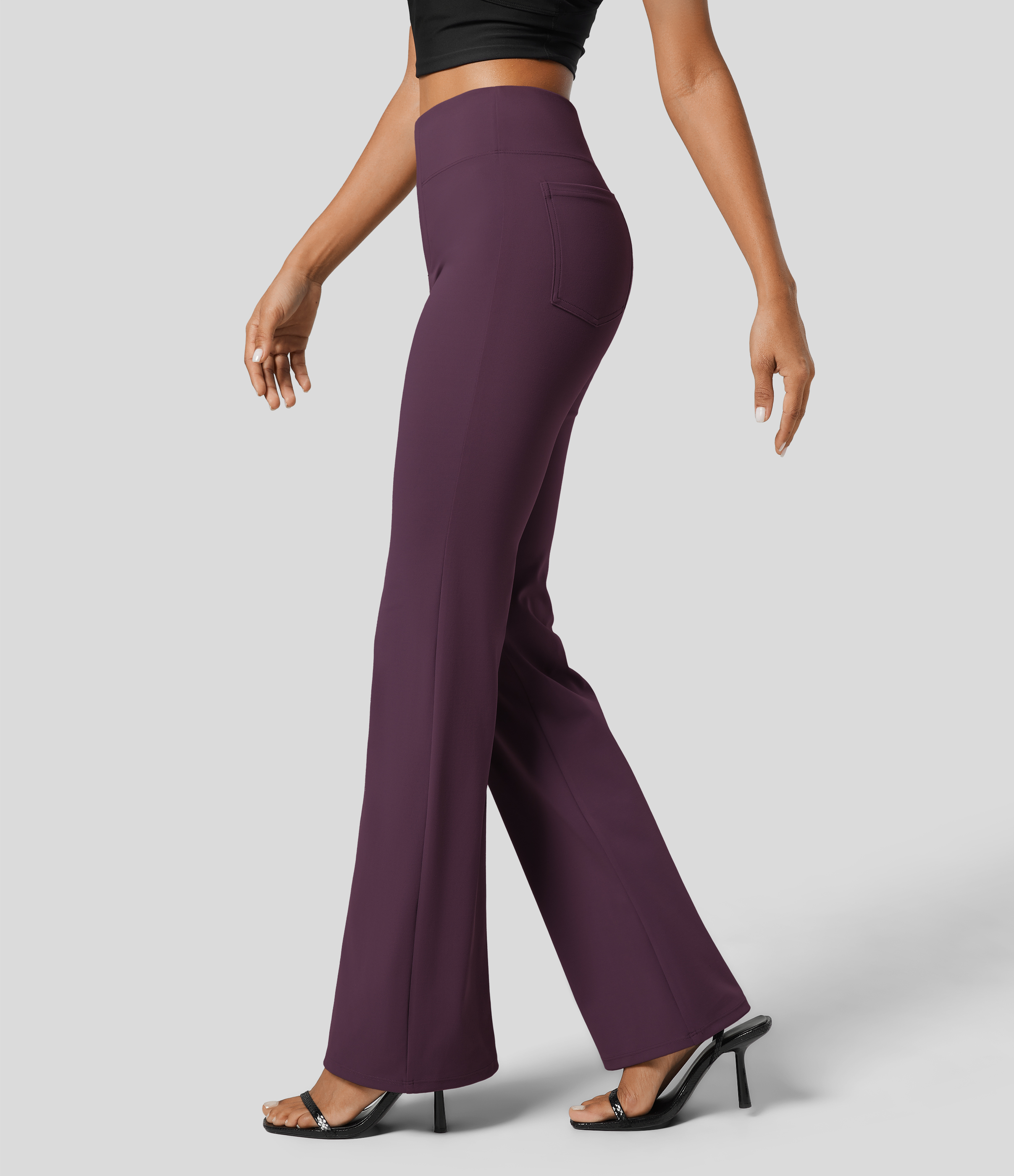 FlexHigh Waisted Back Side Pocket Slight Flare Work Pants