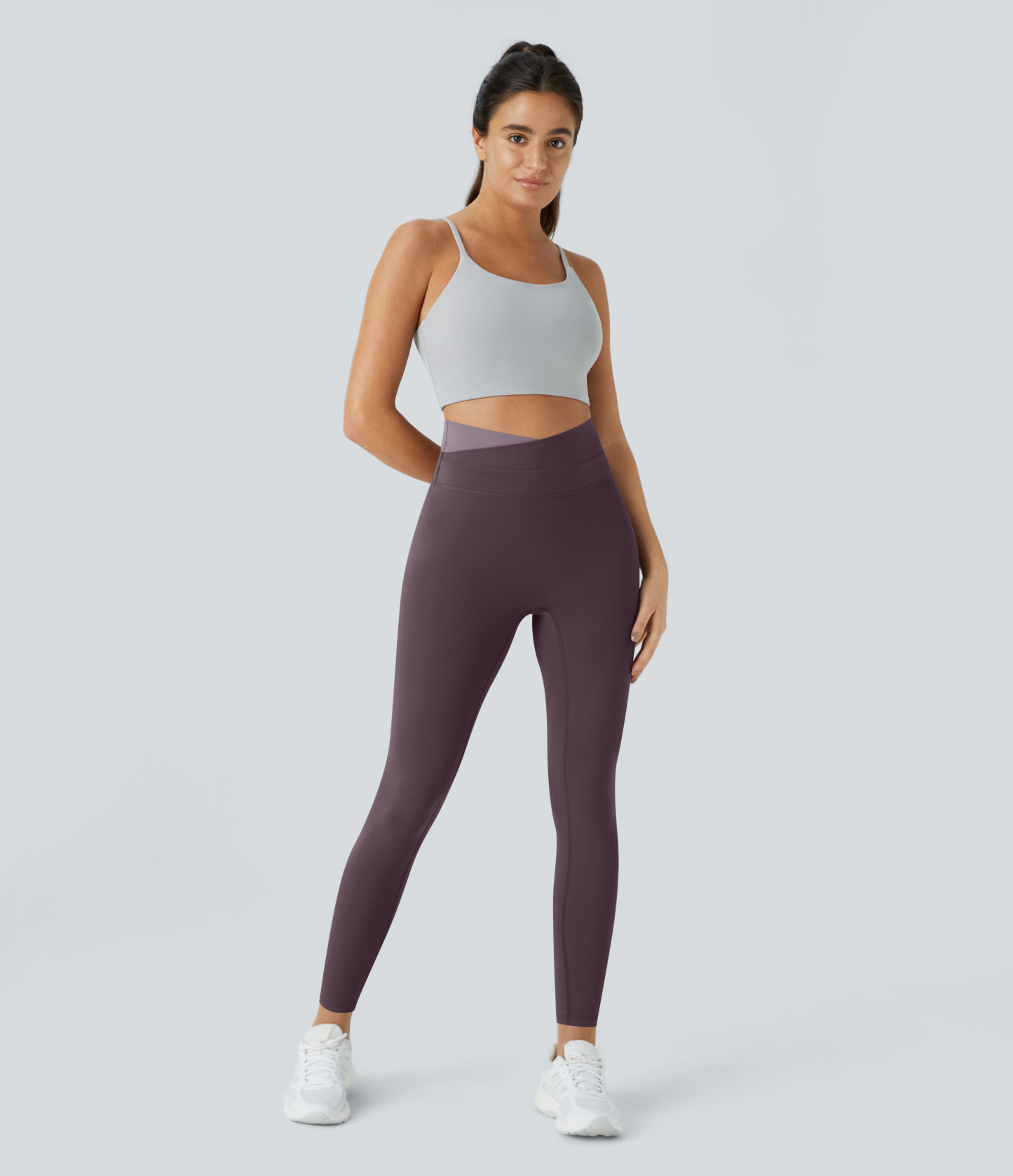 SoftlyZeroCrossover Color Block Leggings-UPF50+