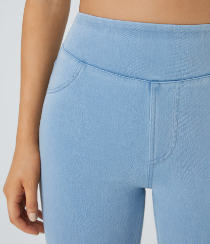 FlexHigh Waisted Pocket Denim Casual Leggings