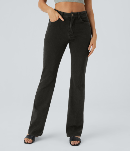 FlexMid Rise Pockets Casual Bootcut Jeans