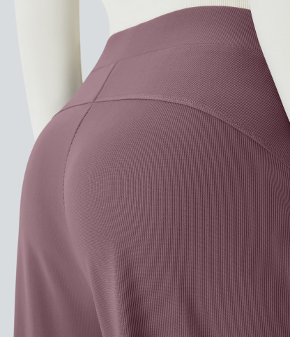 FlexHigh Waisted Body Sculpt Waist-Slimming Pocket Wide Leg Micro Waffle Work Pants