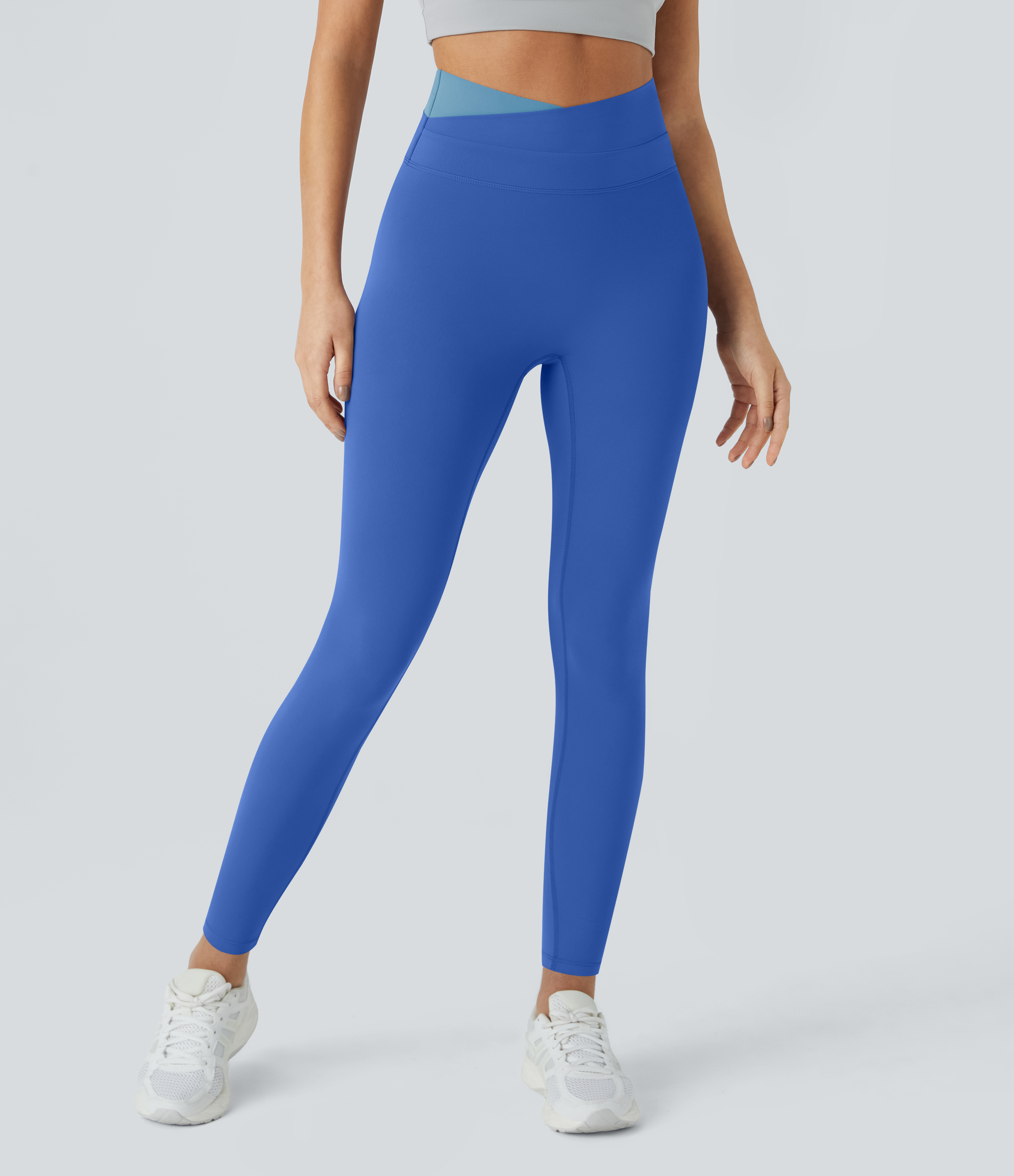 SoftlyZeroCrossover Color Block Leggings-UPF50+