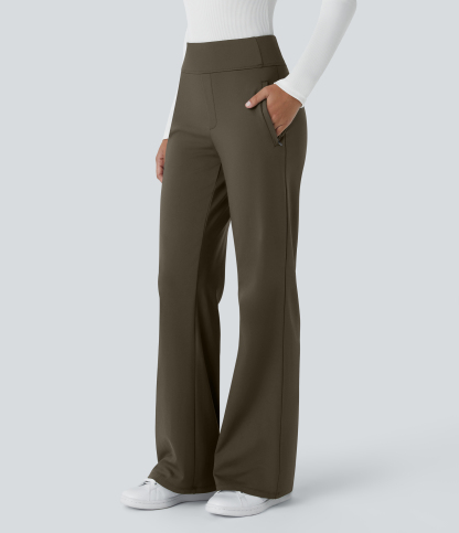 FlexMid Rise Side Zipper Pocket Work Flare Pants