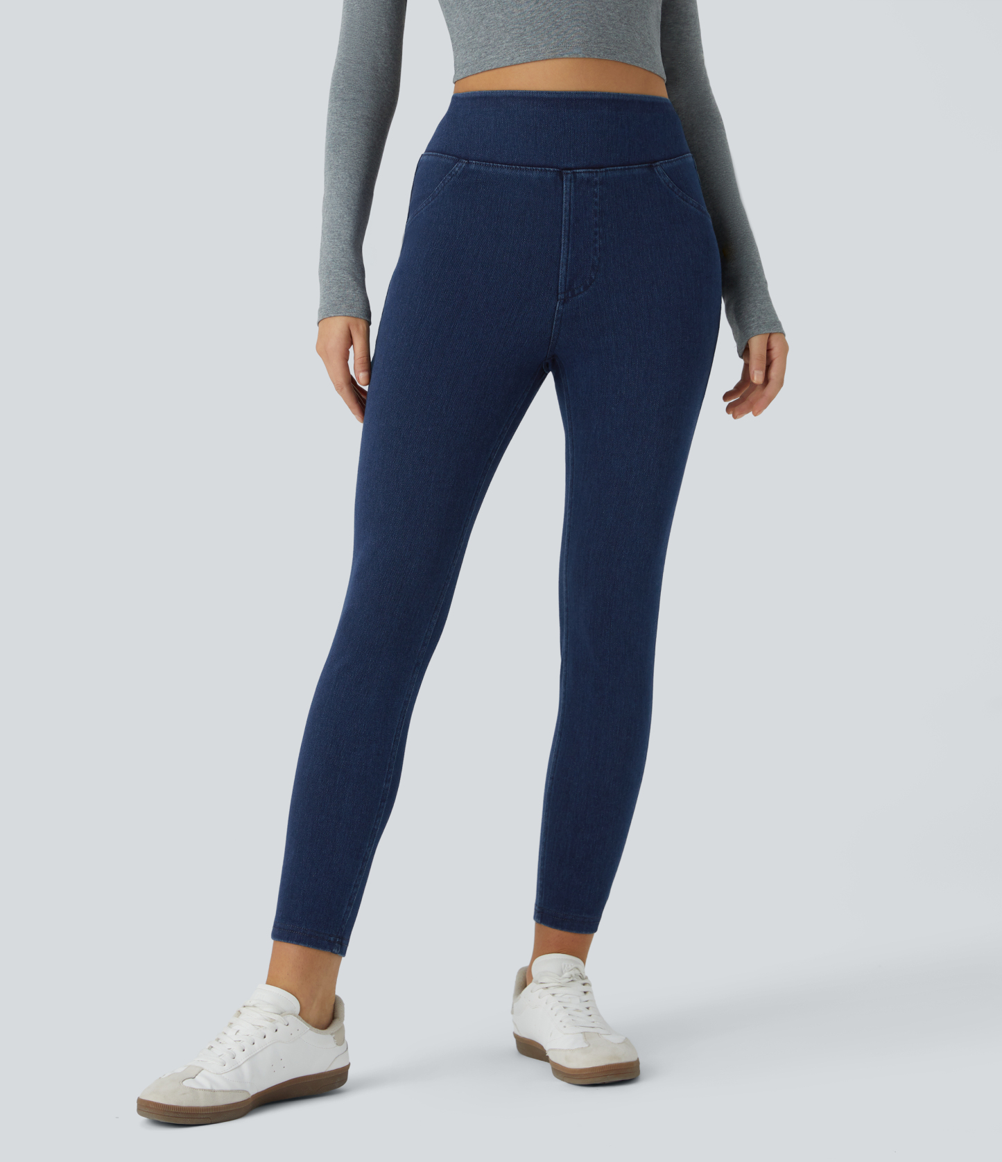 FlexHigh Waisted Pocket Denim Casual Leggings