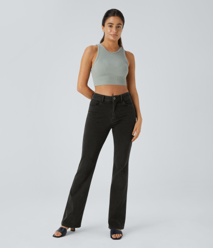 FlexMid Rise Pockets Casual Bootcut Jeans