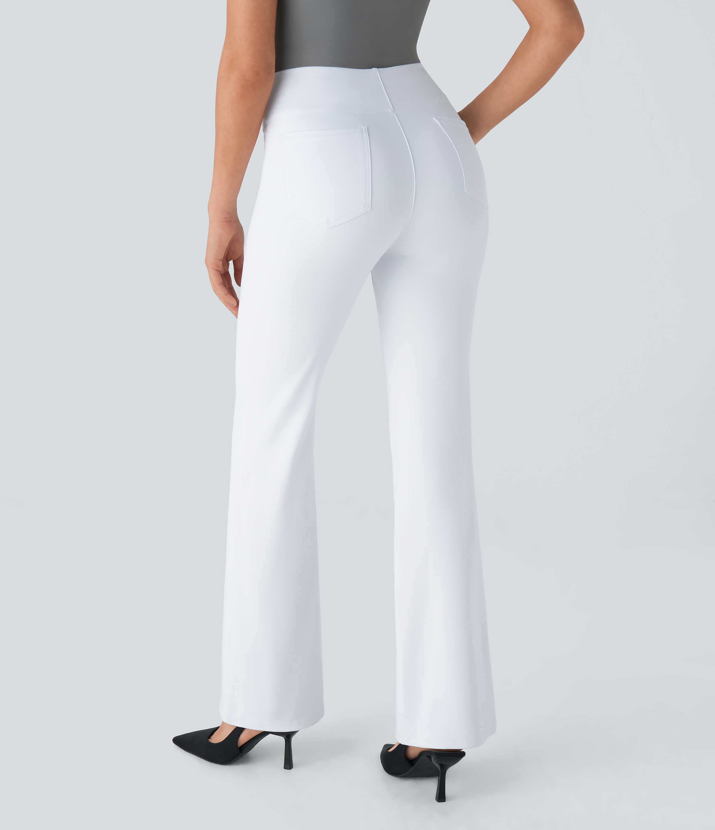 FlexHigh Waisted Back Side Pocket Slight Flare Work Pants