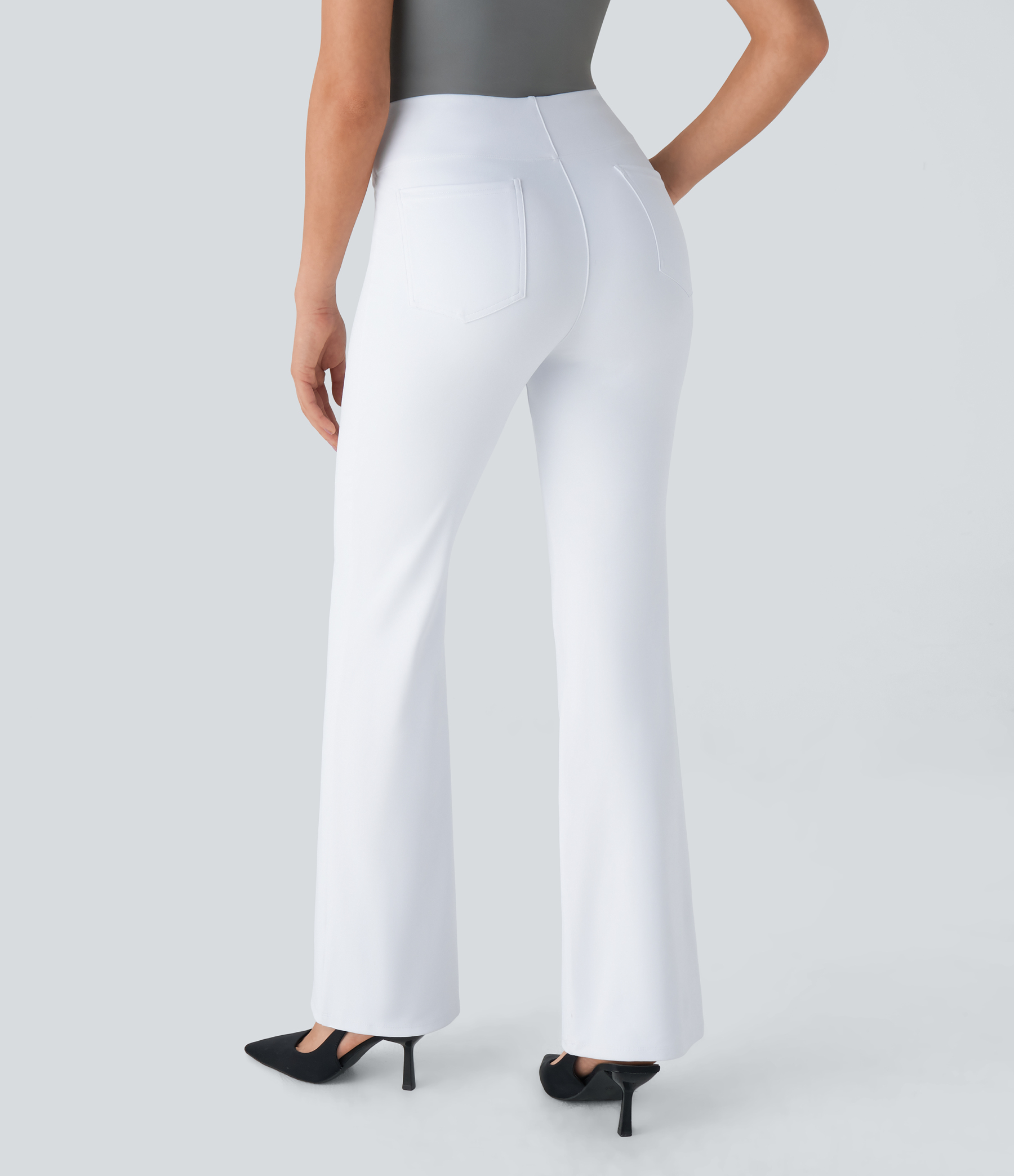 FlexHigh Waisted Back Side Pocket Slight Flare Work Pants