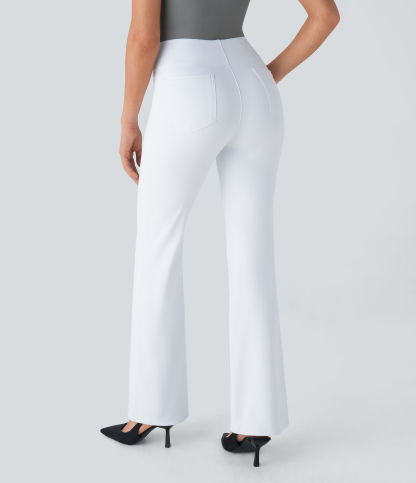 FlexHigh Waisted Back Side Pocket Slight Flare Work Pants