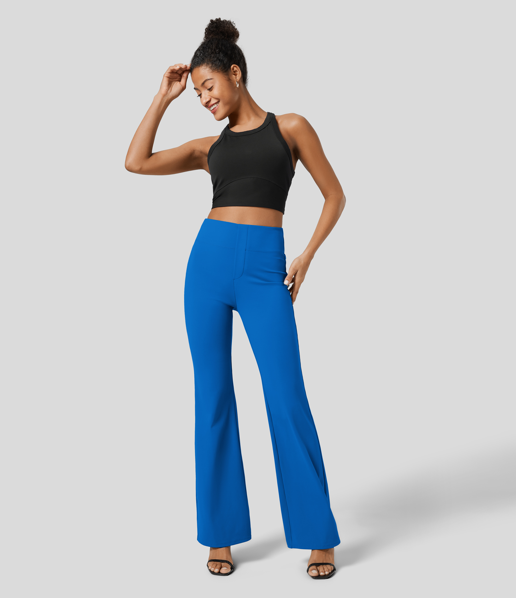 FlexHigh Waisted Back Side Pocket Slight Flare Work Pants