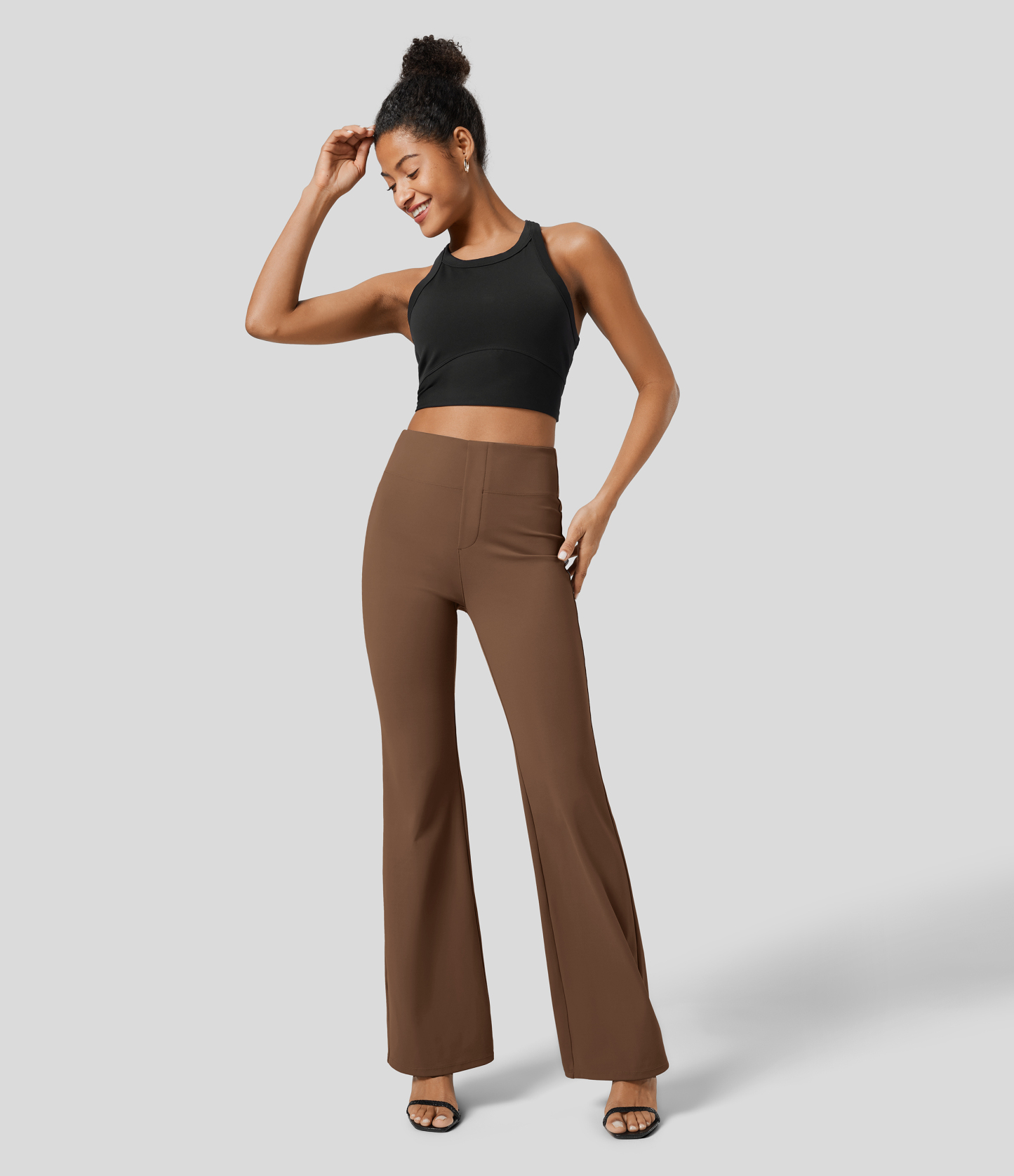 FlexHigh Waisted Back Side Pocket Slight Flare Work Pants
