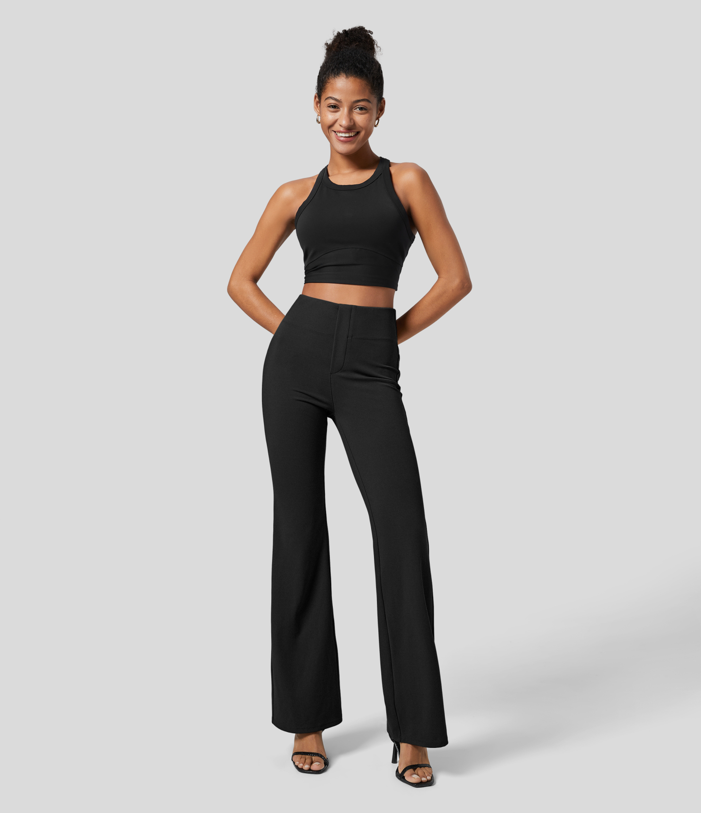 FlexHigh Waisted Back Side Pocket Slight Flare Work Pants