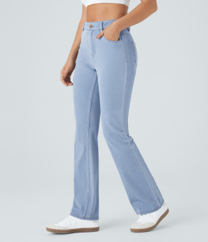 FlexMid Rise Pockets Casual Bootcut Jeans