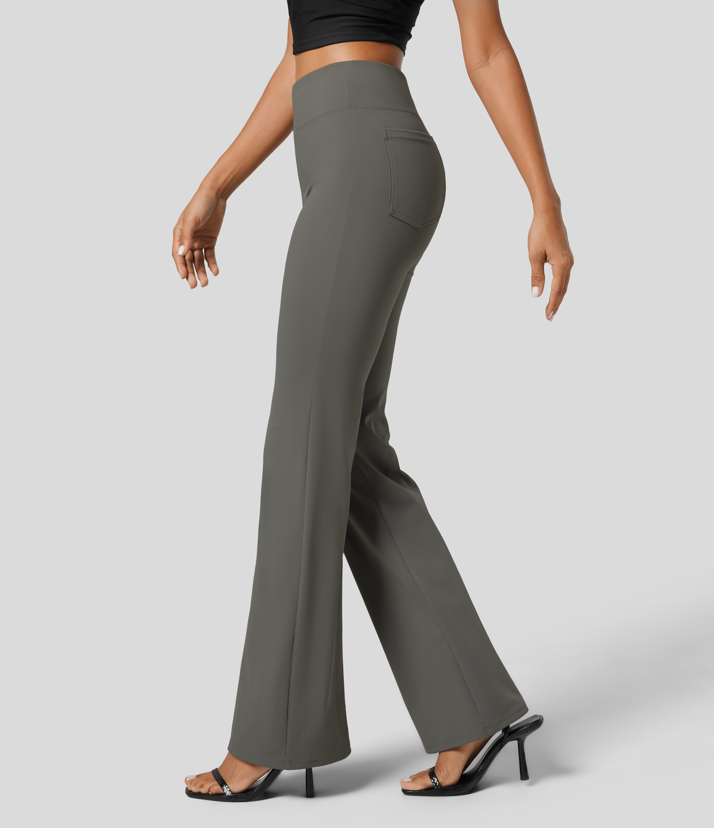 FlexHigh Waisted Back Side Pocket Slight Flare Work Pants
