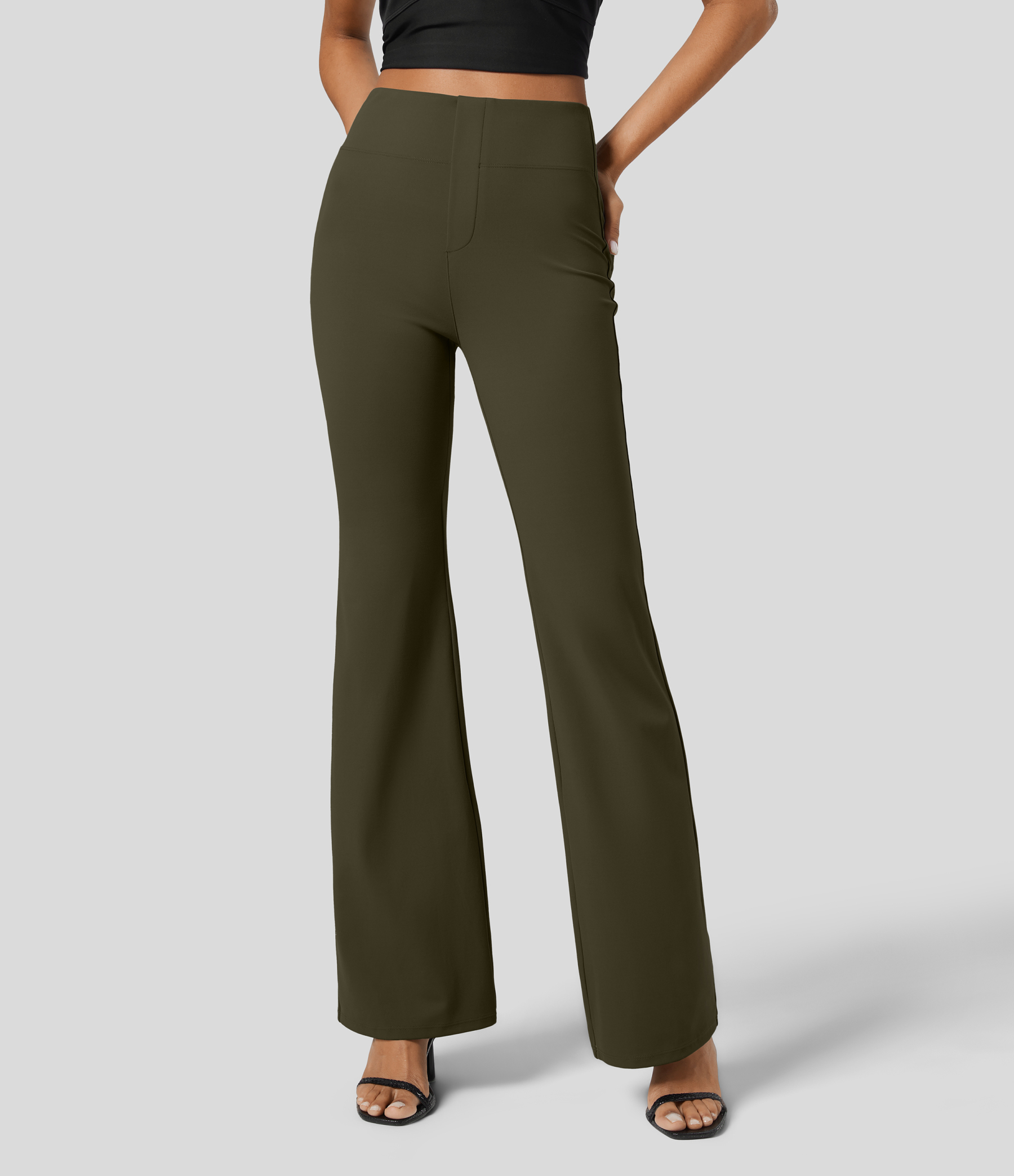 FlexHigh Waisted Back Side Pocket Slight Flare Work Pants