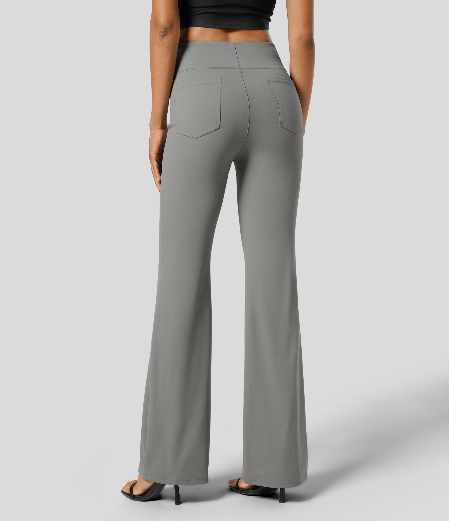 FlexHigh Waisted Back Side Pocket Slight Flare Work Pants