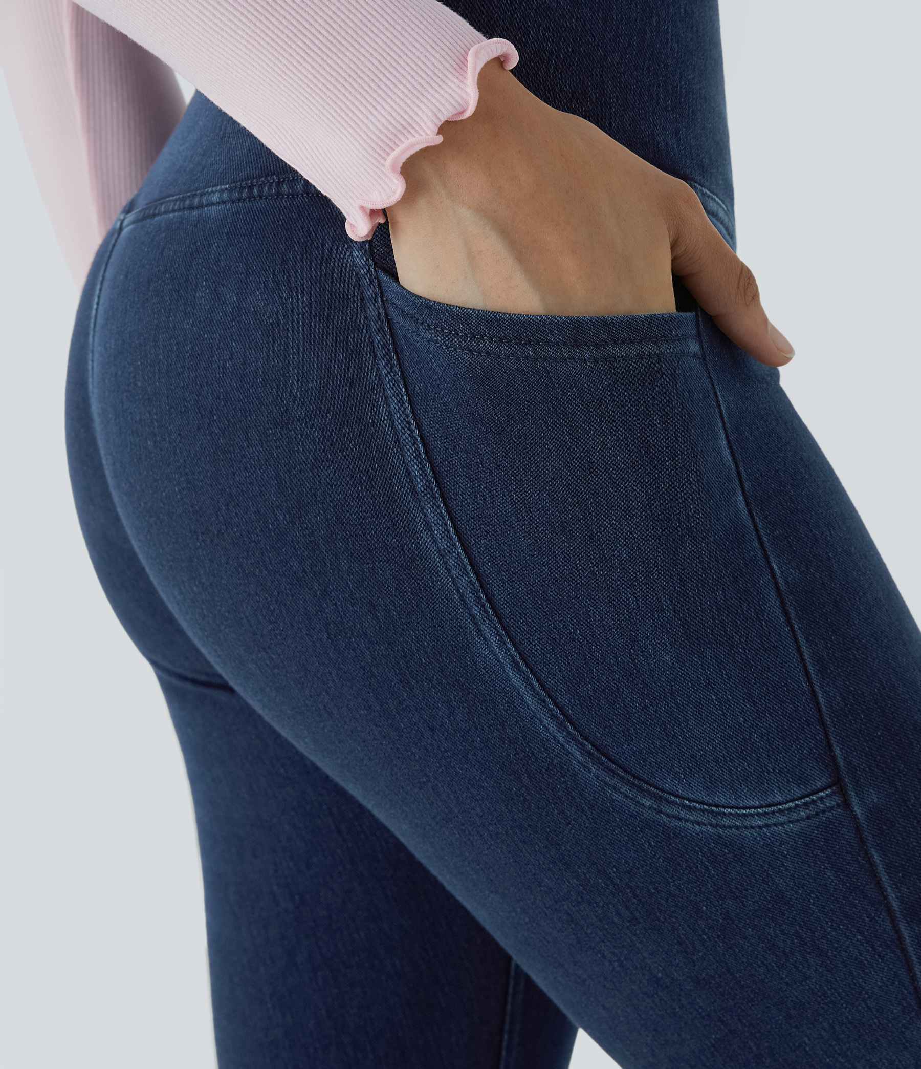 FlexCrossover Pocket Washed Denim Work Leggings