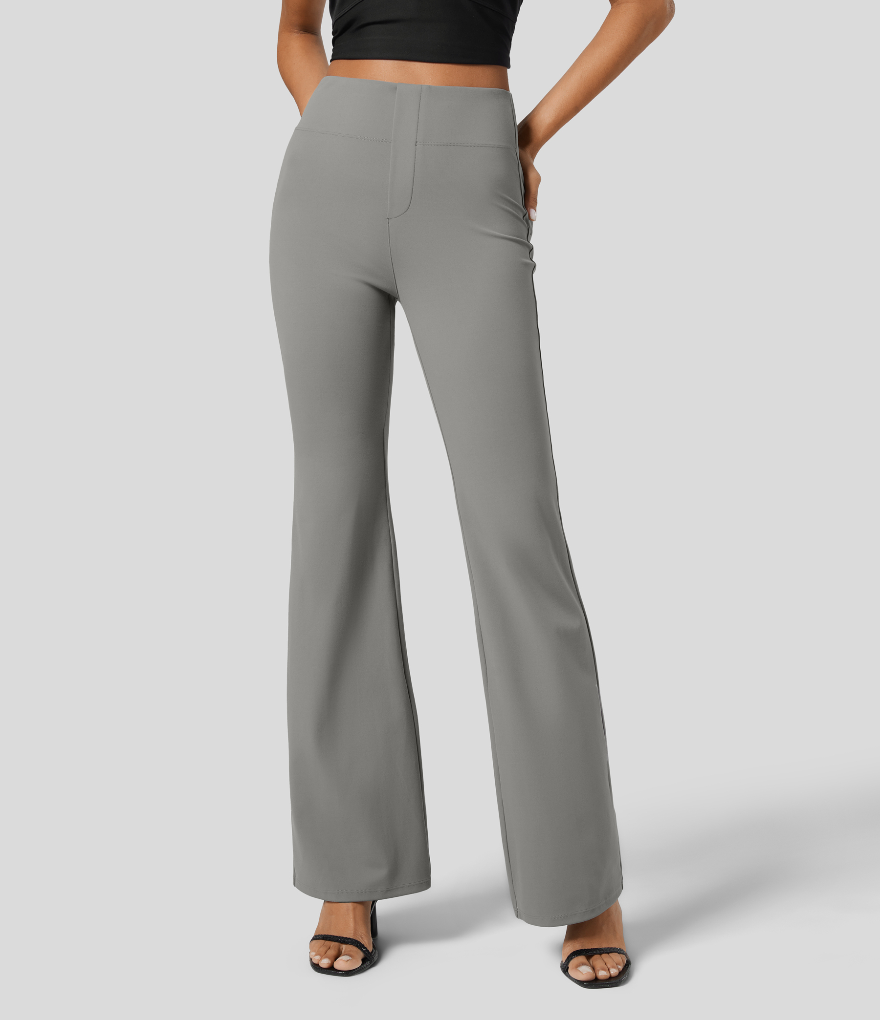 FlexHigh Waisted Back Side Pocket Slight Flare Work Pants