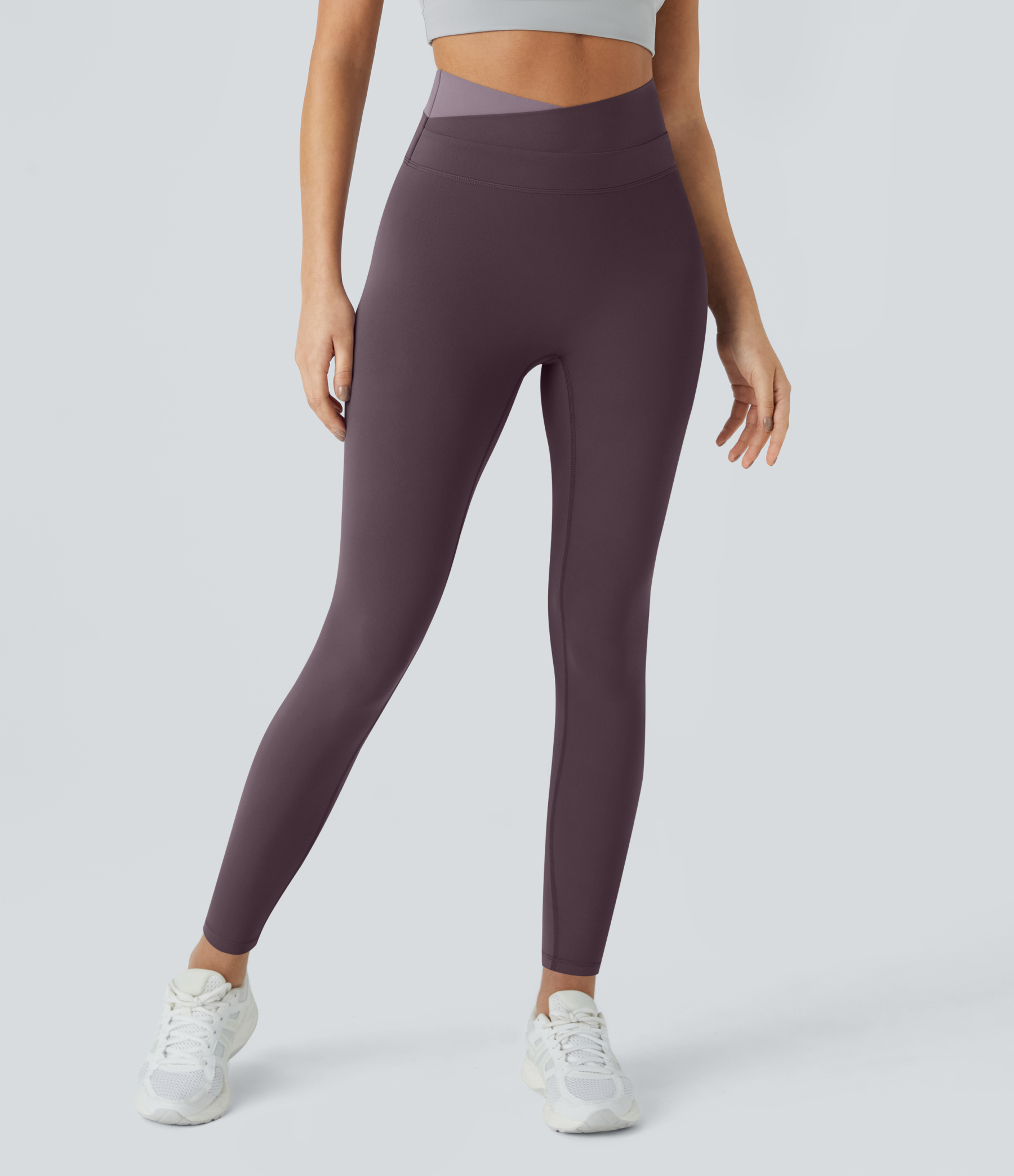SoftlyZeroCrossover Color Block Leggings-UPF50+