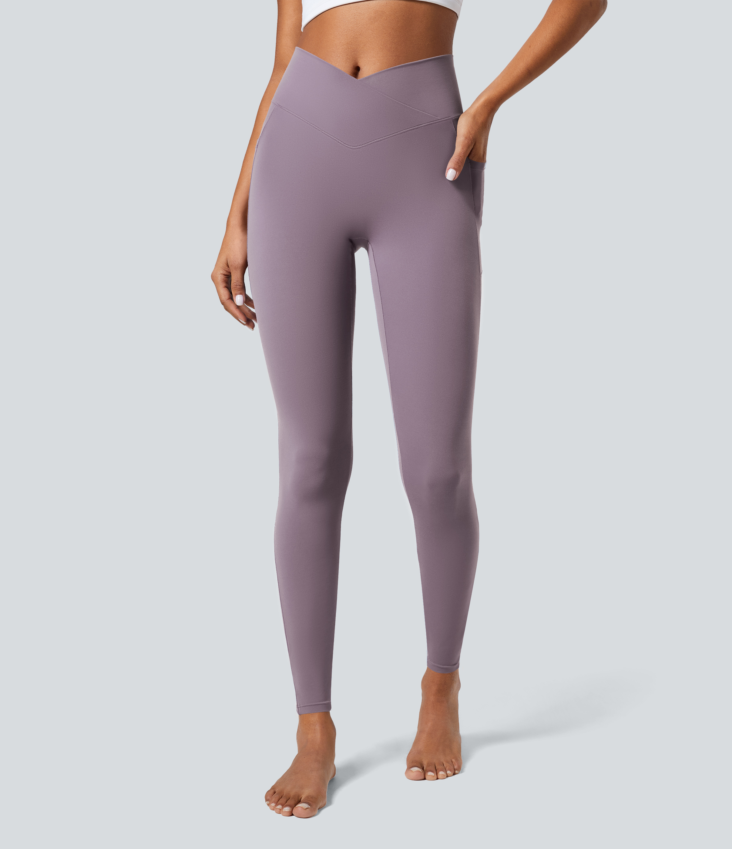 SoftlyZeroCrossover Pocket Plain Leggings-UPF50+