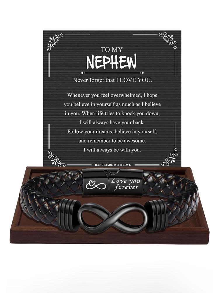 1PC Christmas Surprise Gift for Nephew - Classic Stylish Knotted Bracelet - Fashionable Eight-Byte Knotted Bracelet, Birthday Gift/Valentine’s Gift/Graduation Gift - A Blessing Gift for Nephew