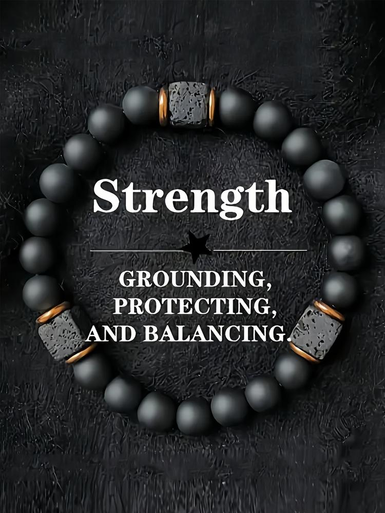 1PC Men's Beaded Bracelet, Punk Style Jewelry Gift, Unique Personality Accessory for All Occasions, Fashionable Minimalist Design