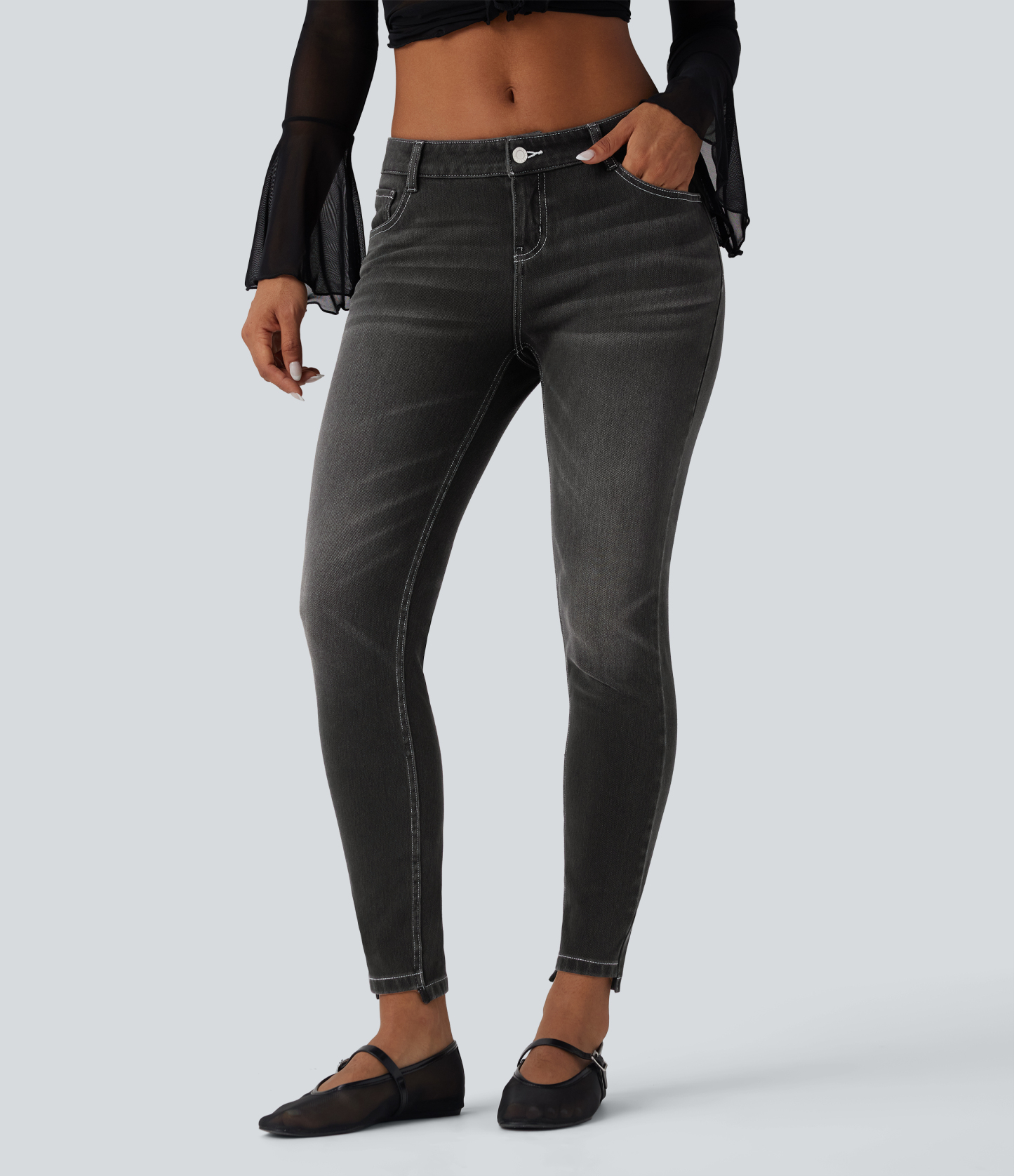 FlexLow Rise Casual Skinny Jeans with Pockets